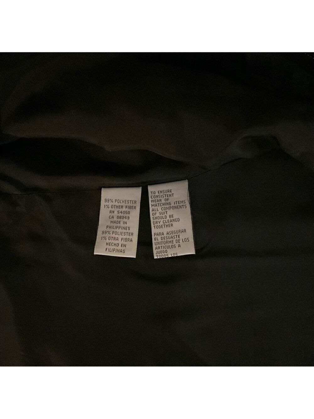 Jones New York Women Black Pinstripe Suit Jacket Pants Set Size 10 - Picture 5 of 6